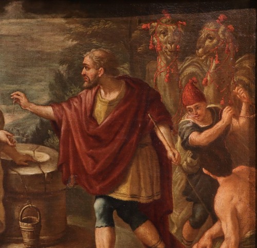 XVIIe siècle - Rebecca au puits - École italienne du 17e siècle