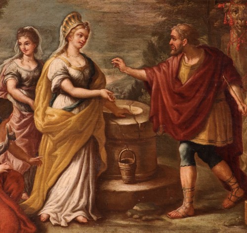 Antiquités - Rebecca au puits - École italienne du 17e siècle