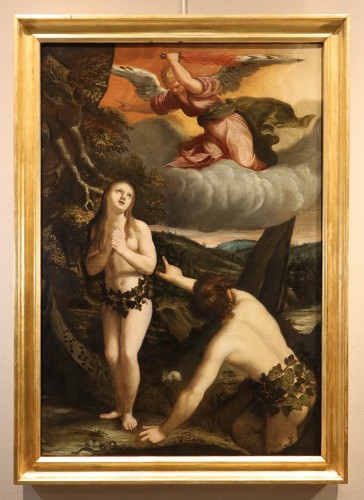 Adam et Ève chassés du jardin d'Eden, atelier d'Abraham Bloemaert (1564 - 1651) - Tableaux et dessins Style Louis XIII
