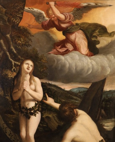 Antiquités - Adam et Ève chassés du jardin d'Eden, atelier d'Abraham Bloemaert (1564 - 1651)