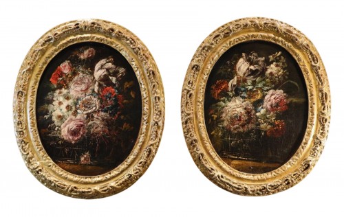 Paire de natures mortes de fleurs, atelier de Margherita Caffi (1647 – 1710)