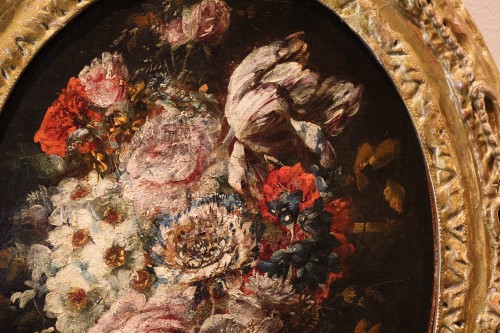Louis XIV - Paire de natures mortes de fleurs, atelier de Margherita Caffi (1647 – 1710)
