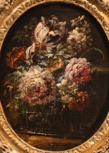 Antiquités - Paire de natures mortes de fleurs, atelier de Margherita Caffi (1647 – 1710)