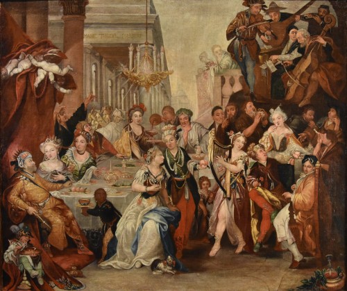 Le festin de Balthazar, Flandres 17e siècle