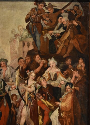 Antiquités - Le festin de Balthazar, Flandres 17e siècle