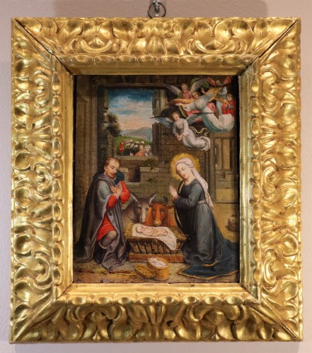 The Nativity Of Jesus, Flemish school, late 16th early 17th century  - Paintings & Drawings Style Louis XIII