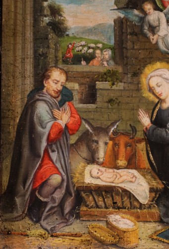 Antiquités - The Nativity Of Jesus, Flemish school, late 16th early 17th century 