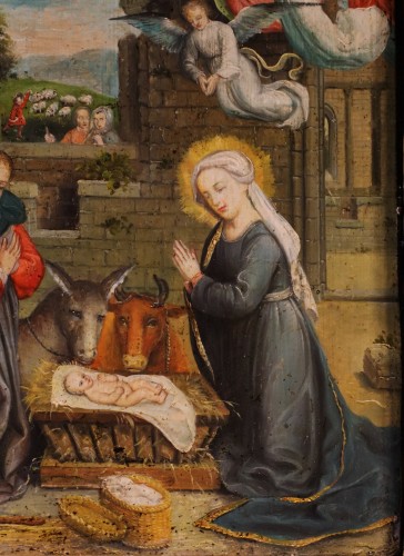 Antiquités - The Nativity Of Jesus, Flemish school, late 16th early 17th century 