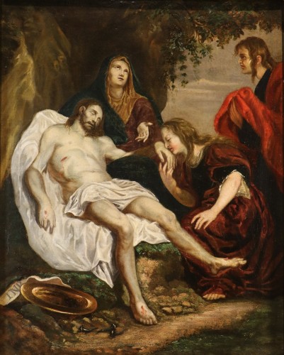 Lamentation Of Christ, Flemish school of the 17th century - Paintings & Drawings Style Louis XIII