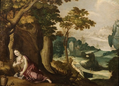 Fantastic Landscape With Mary Magdalene, Paul Bril (antwerp, 1554 – 1626) - Paintings & Drawings Style Louis XIII