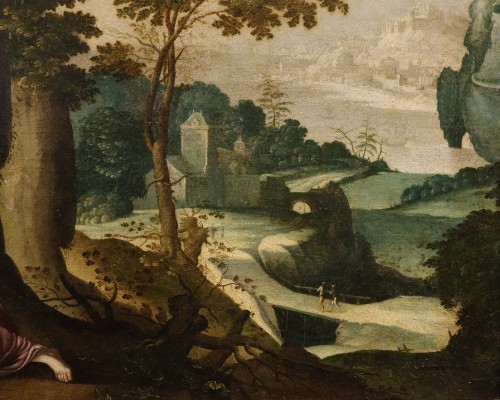 Antiquités - Fantastic Landscape With Mary Magdalene, Paul Bril (antwerp, 1554 – 1626)