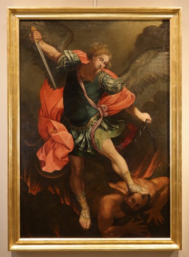 Saint Michel Archange, atelier de Guido Reni (1575 - 1642) - Tableaux et dessins Style Louis XIII