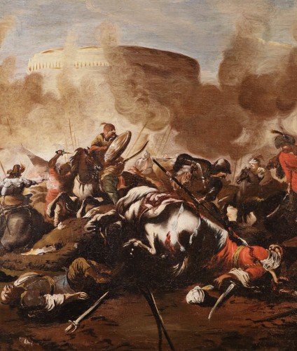 Louis XIV - Pair Of Battle Scenes, Jacques Courtois The Burgundian ( 1621 – 1676)