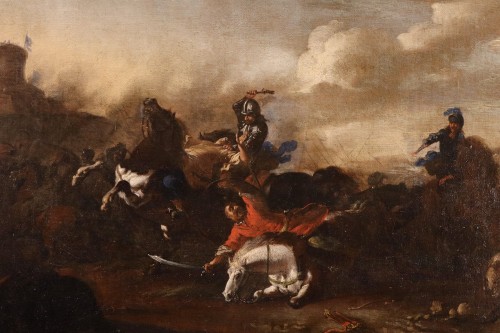 Antiquités - Pair Of Battle Scenes, Jacques Courtois The Burgundian ( 1621 – 1676)