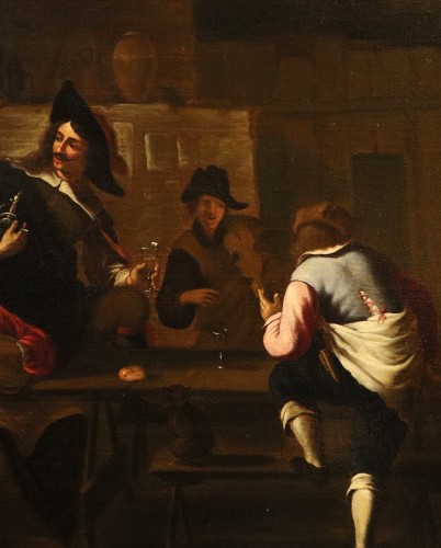 Paintings & Drawings  - A Group Of Musicians In An Inn, Caravaggesque Painter Active In Rome 