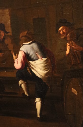 17th century - A Group Of Musicians In An Inn, Caravaggesque Painter Active In Rome 