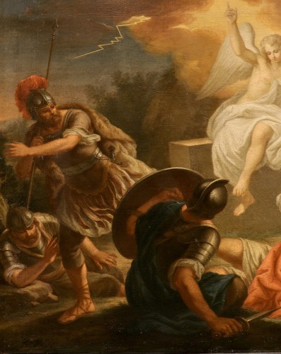 Tableaux et dessins Tableaux XVIIe siècle - L'Ange de la Résurrection apparaît aux soldats, école italienne du 17e siècle