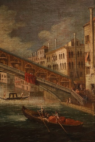 XVIIIe siècle - Venise et le pont du Rialto, atelier de Gabriele Bella (1730 - 1799)