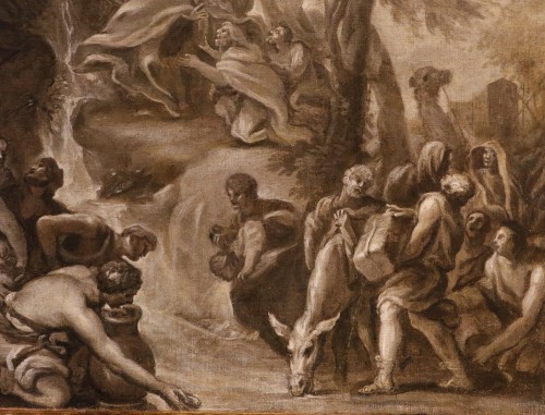 Moses Bringing Water From The Rock, 17th-century Roman School - Louis XIV