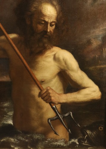 17th century - Neptune On The Waves Of The Ocean, Workshop of Guercino (1591 – 1666)