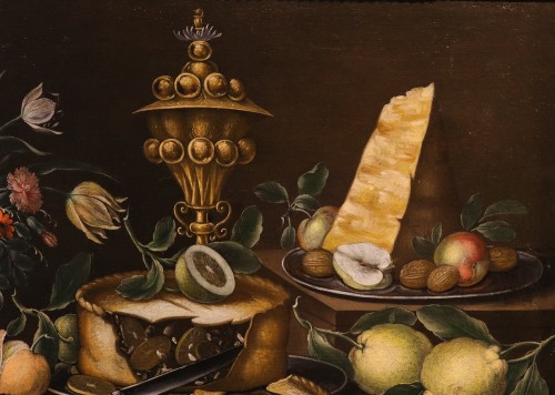 XVIIIe siècle - Peintre flamand XVIIIe siècle, Nature morte avec des fleurs et fruits