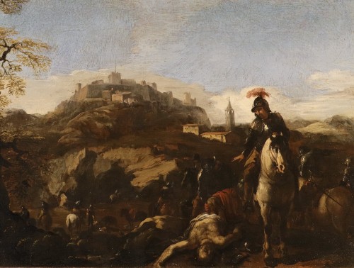 Scène de bataille, École italienne du XVIIe siècle