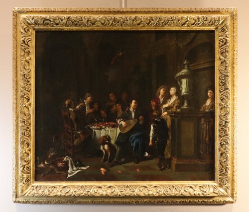 Paintings & Drawings  - Banquet and 'Brawl By Pieter Angillis (1685–1734)