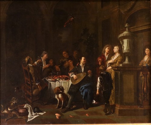 Banquet and 'Brawl By Pieter Angillis (1685–1734) - 