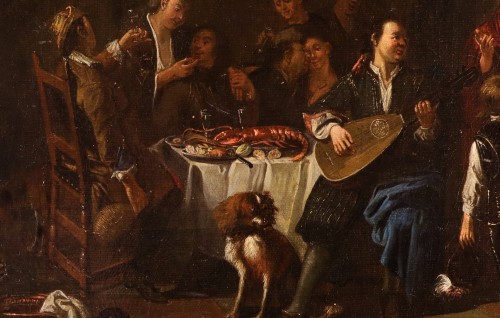 Banquet and 'Brawl By Pieter Angillis (1685–1734) - Louis XIV