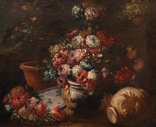 Still Life with Flowers in a Garden, Italian school of the 18th century - Louis XIV