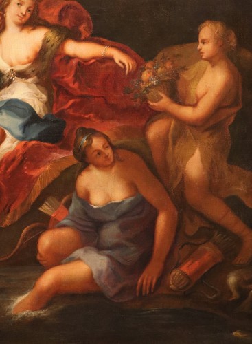 Diane et ses nymphes, école française du 18e siècle - Antichità Castelbarco