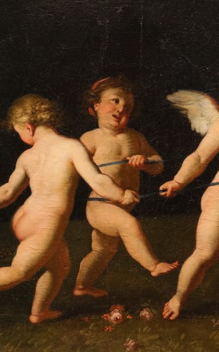 XVIIe siècle - Jeu d'amours avec le char de Vénus, atelier de Francesco Albani (1578 - 1660)
