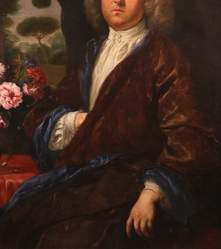 XVIIIe siècle - Portrait d'un gentilhomme, école romaine du XVIIIe siècle