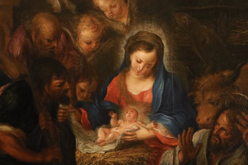 L'Adoration des bergers, école flamande du 17e siècle - Louis XIII