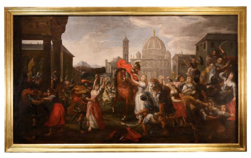 L'enlèvement des Sabines, école italienne dju 17e siècle