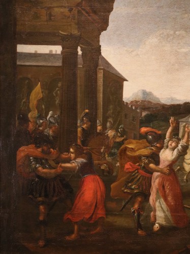 XVIIe siècle - L'enlèvement des Sabines, école italienne dju 17e siècle