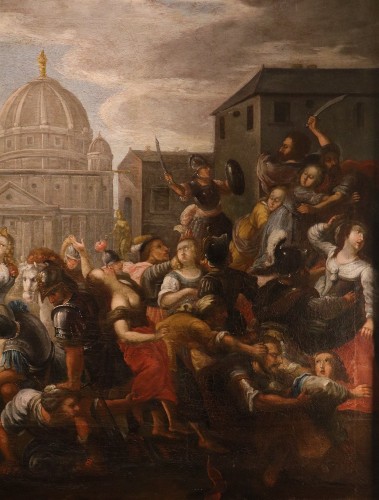 Antiquités - L'enlèvement des Sabines, école italienne dju 17e siècle