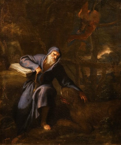 Les tentations de saint Antoine, atelier de Pier Francesco Mola (1612 – Rome, 1666)