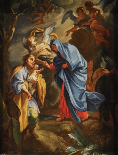 La Sainte Famille avec des anges (esquisse), école italienne du 17e siècle