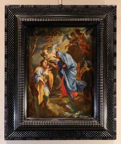 La Sainte Famille avec des anges (esquisse), école italienne du 17e siècle - Tableaux et dessins Style Louis XIV