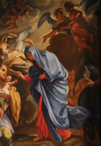 La Sainte Famille avec des anges (esquisse), école italienne du 17e siècle - Antichità Castelbarco