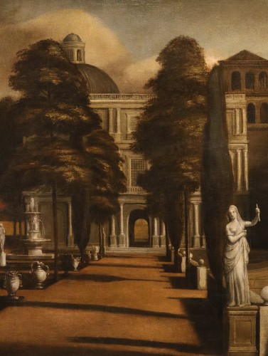 Vue d'une villa avec jardin à l'italienne, Isaac de Moucheron (1667 - 1744) - Louis XIV