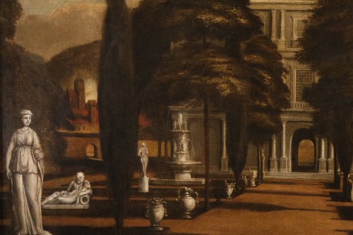 Louis XIV - Vue d'une villa avec jardin à l'italienne, Isaac de Moucheron (1667 - 1744)