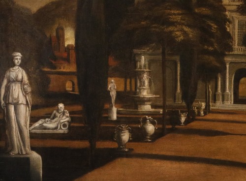 Antiquités - Vue d'une villa avec jardin à l'italienne, Isaac de Moucheron (1667 - 1744)