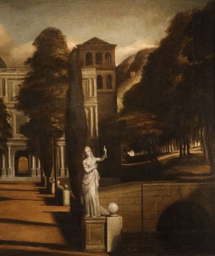 Antiquités - Vue d'une villa avec jardin à l'italienne, Isaac de Moucheron (1667 - 1744)