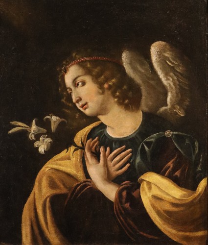 L'ange annonciateur, école italienne fin 17e siècle - Tableaux et dessins Style Louis XIII