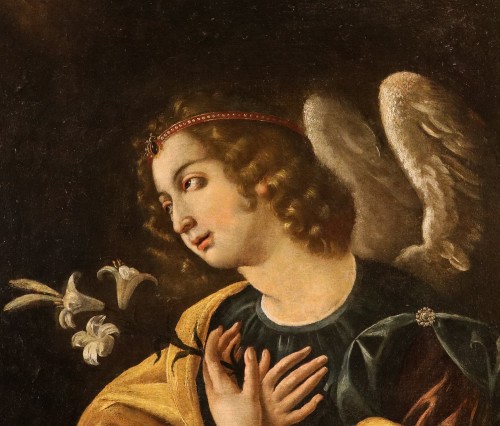L'ange annonciateur, école italienne fin 17e siècle - Antichità Castelbarco
