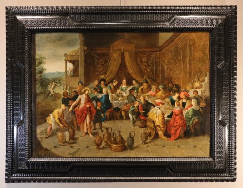 Les Noces de Cana, école flamande du 17e siècle attribué à Frans Francken II (1581 – 1642) - Tableaux et dessins Style Louis XIII