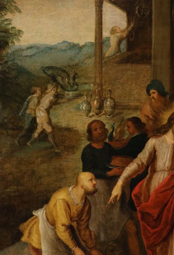 Antiquités - Les Noces de Cana, école flamande du 17e siècle attribué à Frans Francken II (1581 – 1642)