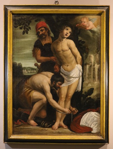 Saint Sébastien, école italienne du 17e siècle - Tableaux et dessins Style Louis XIII